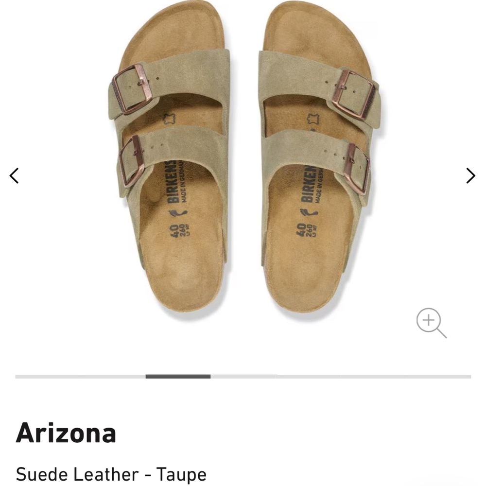 Birkenstock Arizona Sandals - Taupe Suede